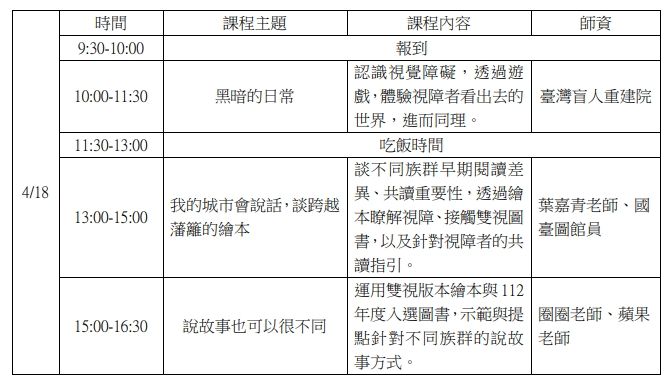 活動一覽表